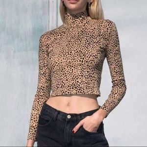 Brandy Melville cheetah print turtleneck